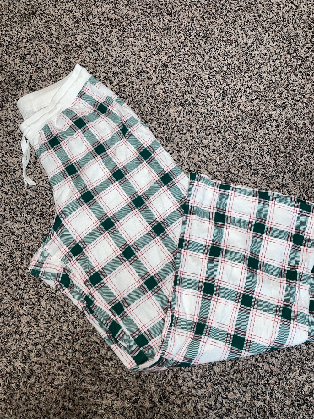 Green Plaid Wide Leg Pajama Pants - Breathable Cotton Woman’s M NWOT